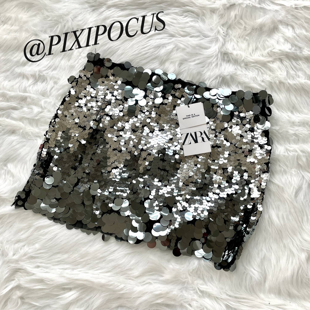 ZARA [ 2 PIECES ] LIMITED EDITION SEQUIN SKIRT SET - Picture 12 of 15